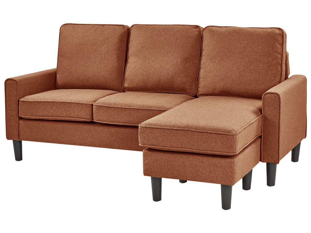3 Seater Fabric Sofa with Ottoman Golden Brown AVESTA