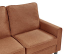 3 Seater Fabric Sofa with Ottoman Golden Brown AVESTA