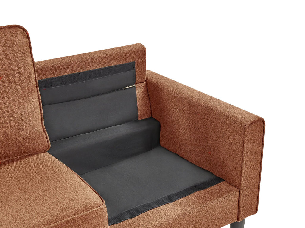 3 Seater Fabric Sofa with Ottoman Golden Brown AVESTA