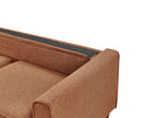 3 Seater Fabric Sofa with Ottoman Golden Brown AVESTA