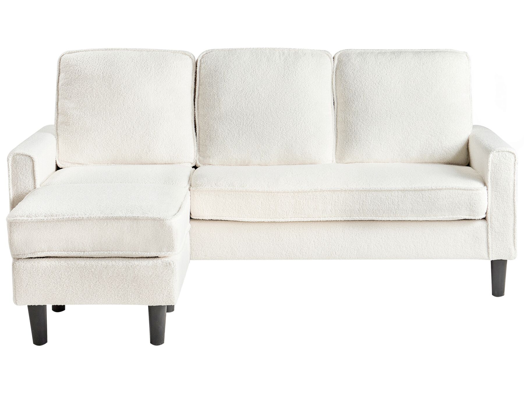 3 Seater Sofa with Ottoman Boucle White AVESTA