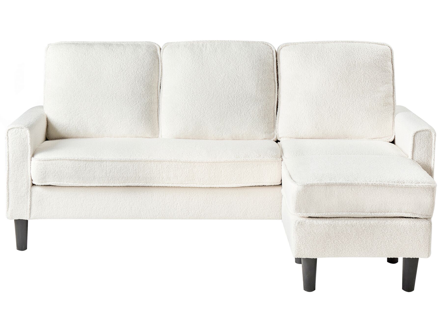 3 Seater Sofa with Ottoman Boucle White AVESTA
