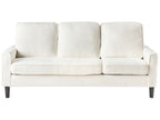 3 Seater Sofa with Ottoman Boucle White AVESTA