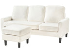 3 Seater Sofa with Ottoman Boucle White AVESTA