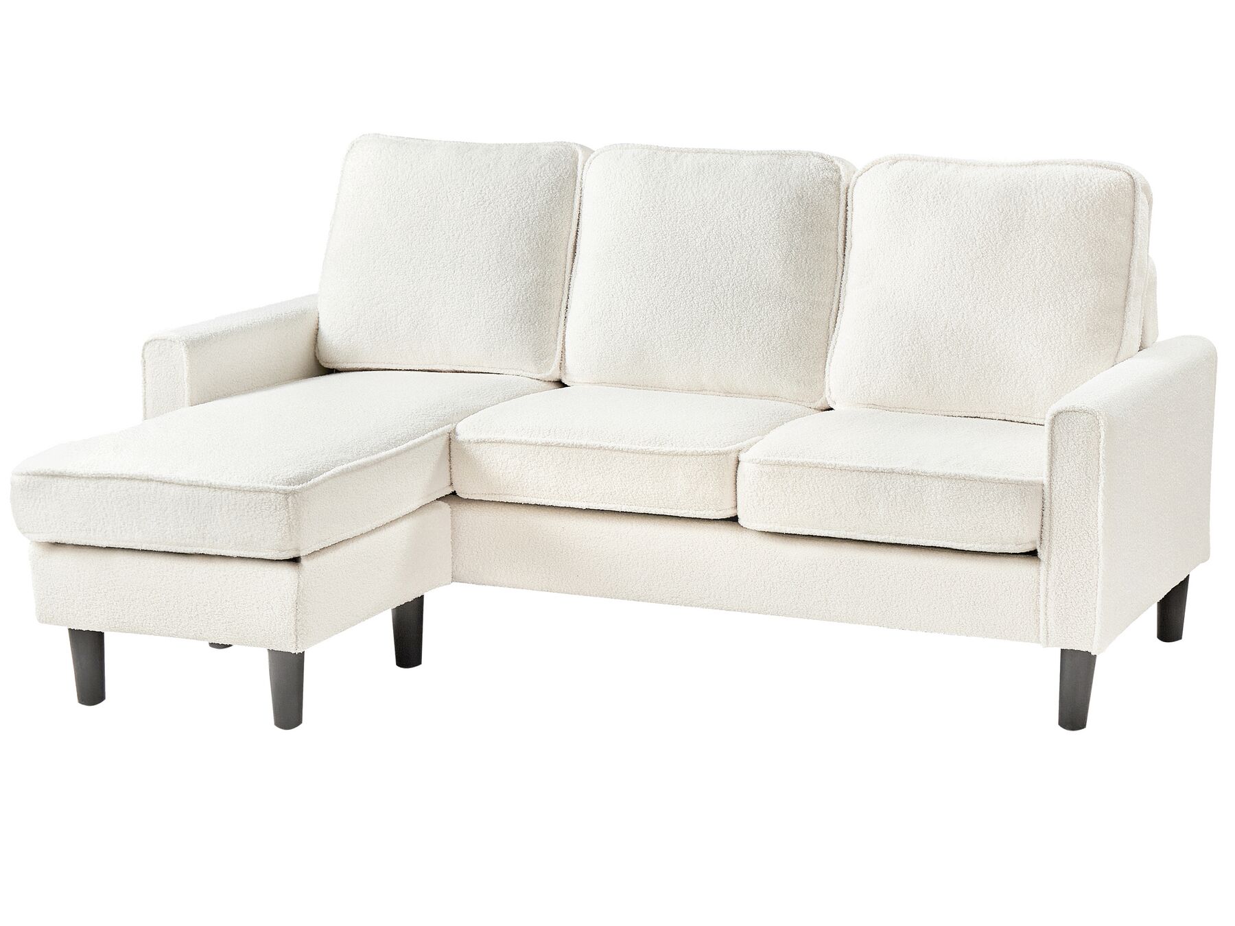 3 Seater Sofa with Ottoman Boucle White AVESTA