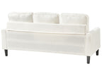 3 Seater Sofa with Ottoman Boucle White AVESTA