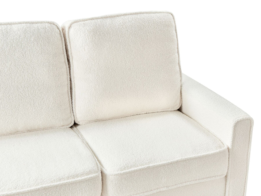 3 Seater Sofa with Ottoman Boucle White AVESTA