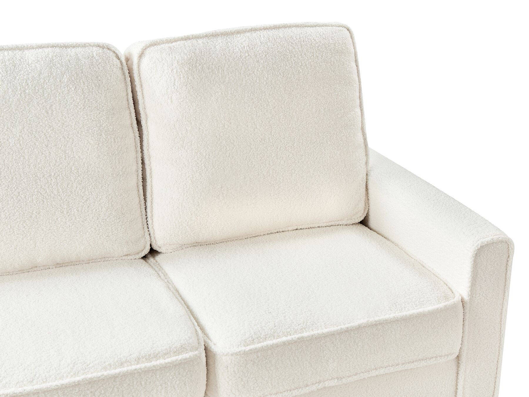 3 Seater Sofa with Ottoman Boucle White AVESTA