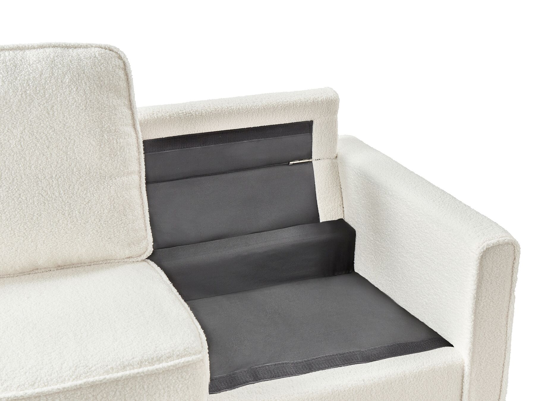 3 Seater Sofa with Ottoman Boucle White AVESTA