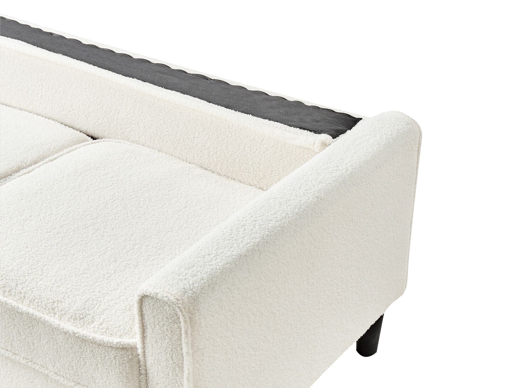 3 Seater Sofa with Ottoman Boucle White AVESTA