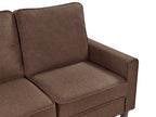 3 Seater Fabric Sofa with Ottoman Brown AVESTA