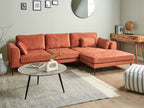Corner Sofa FLAM Velvet Orange 3 Seater Left Hand
