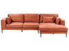 Corner Sofa Velvet Orange 3 Seater Left Hand