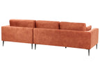 Corner Sofa FLAM Velvet Orange 3 Seater Left Hand