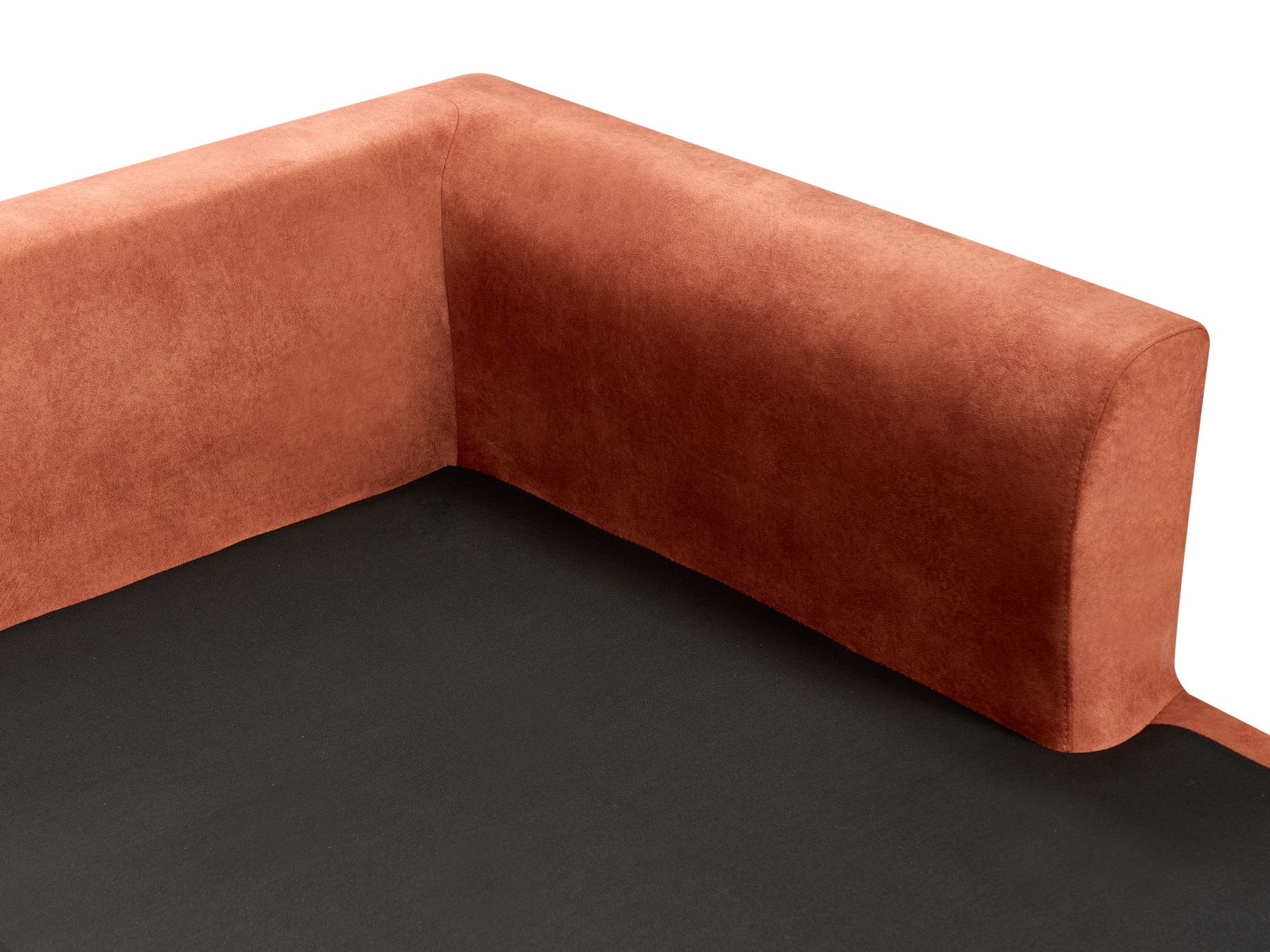 Corner Sofa FLAM Velvet Orange 3 Seater Left Hand