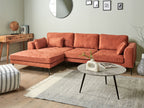 Corner Sofa FLAM Velvet Orange 3 Seater Right Hand