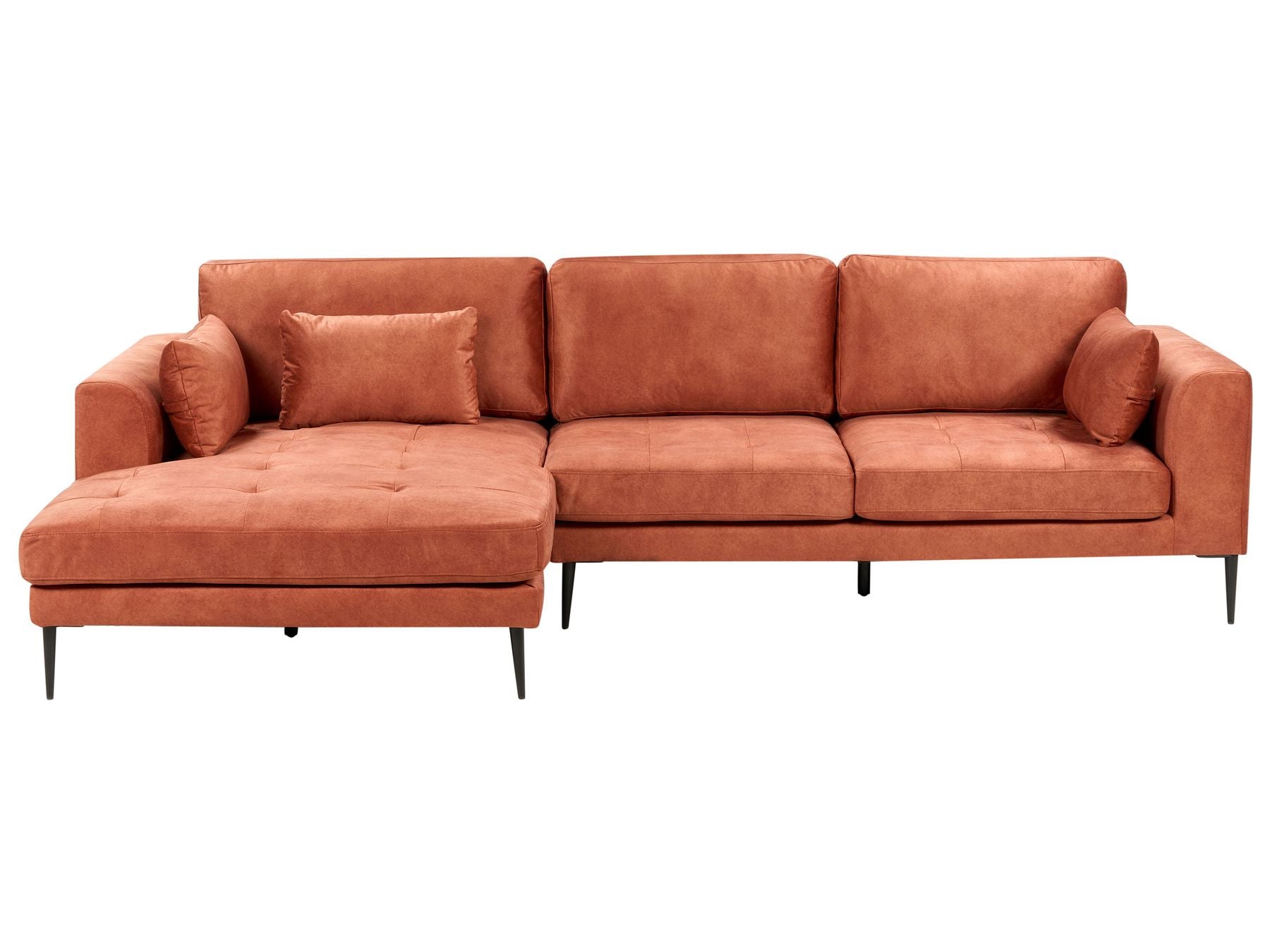 Corner Sofa FLAM Velvet Orange 3 Seater Right Hand