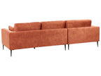 Corner Sofa FLAM Velvet Orange 3 Seater Right Hand