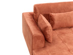 Corner Sofa FLAM Velvet Orange 3 Seater Right Hand
