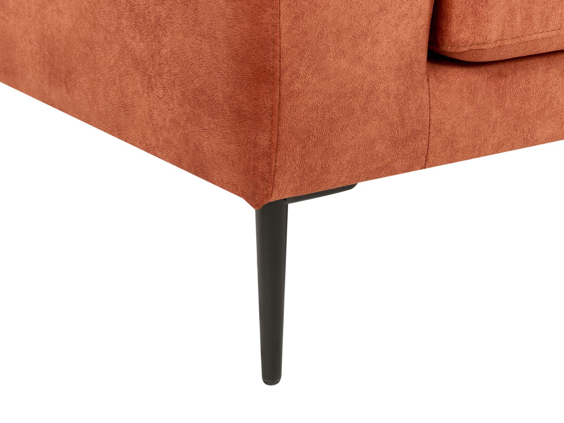 Corner Sofa FLAM Velvet Orange 3 Seater Right Hand
