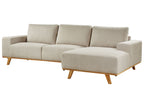 Corner Sofa NORA Fabric Beige 3 Seater Left Hand