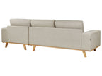 Corner Sofa NORA Fabric Beige 3 Seater Left Hand