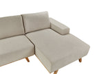 Corner Sofa NORA Fabric Beige 3 Seater Left Hand