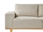 Corner Sofa NORA Fabric Beige 3 Seater Left Hand