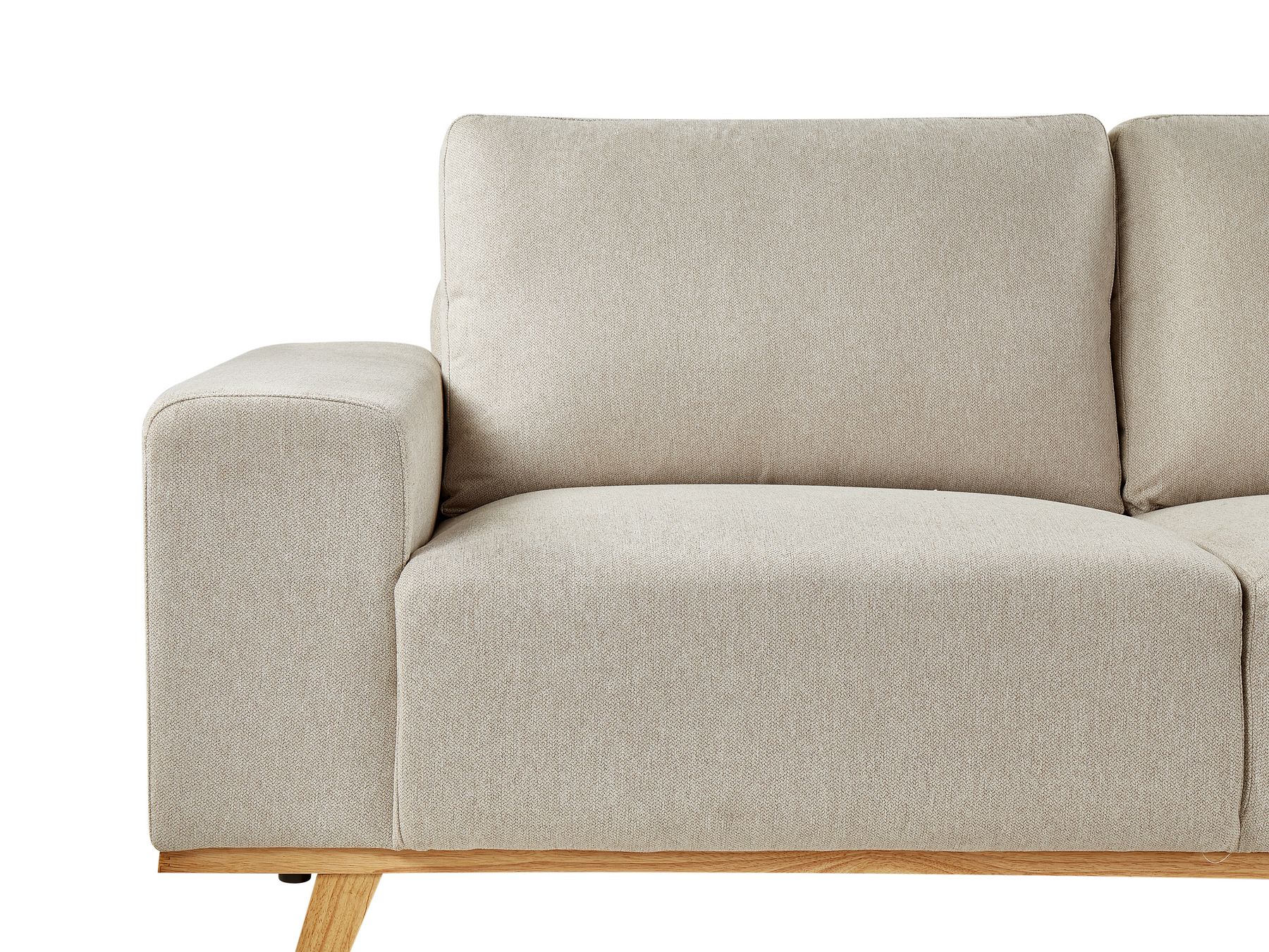 Corner Sofa NORA Fabric Beige 3 Seater Left Hand