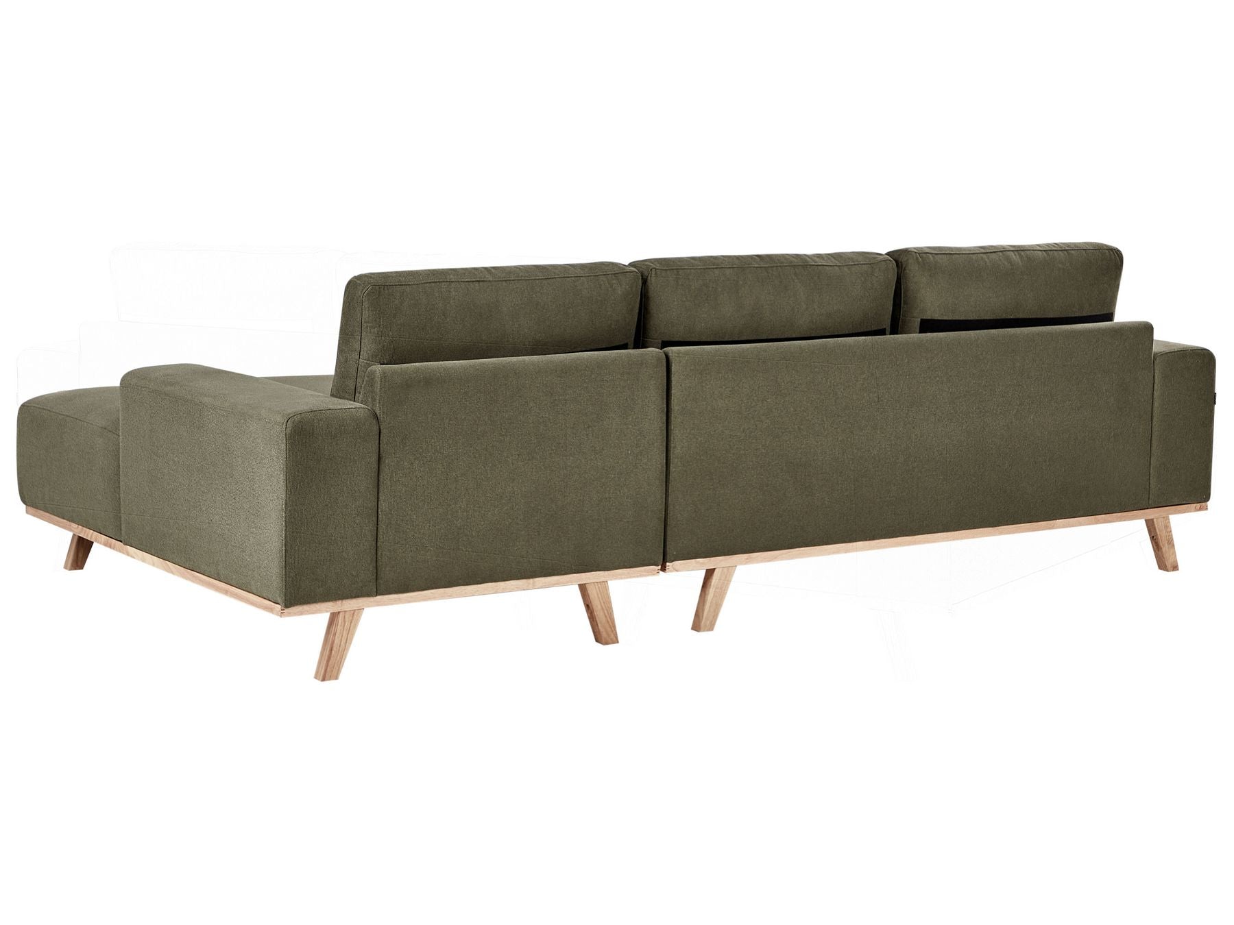 Corner Sofa NORA Fabric Green 3 Seater Left Hand