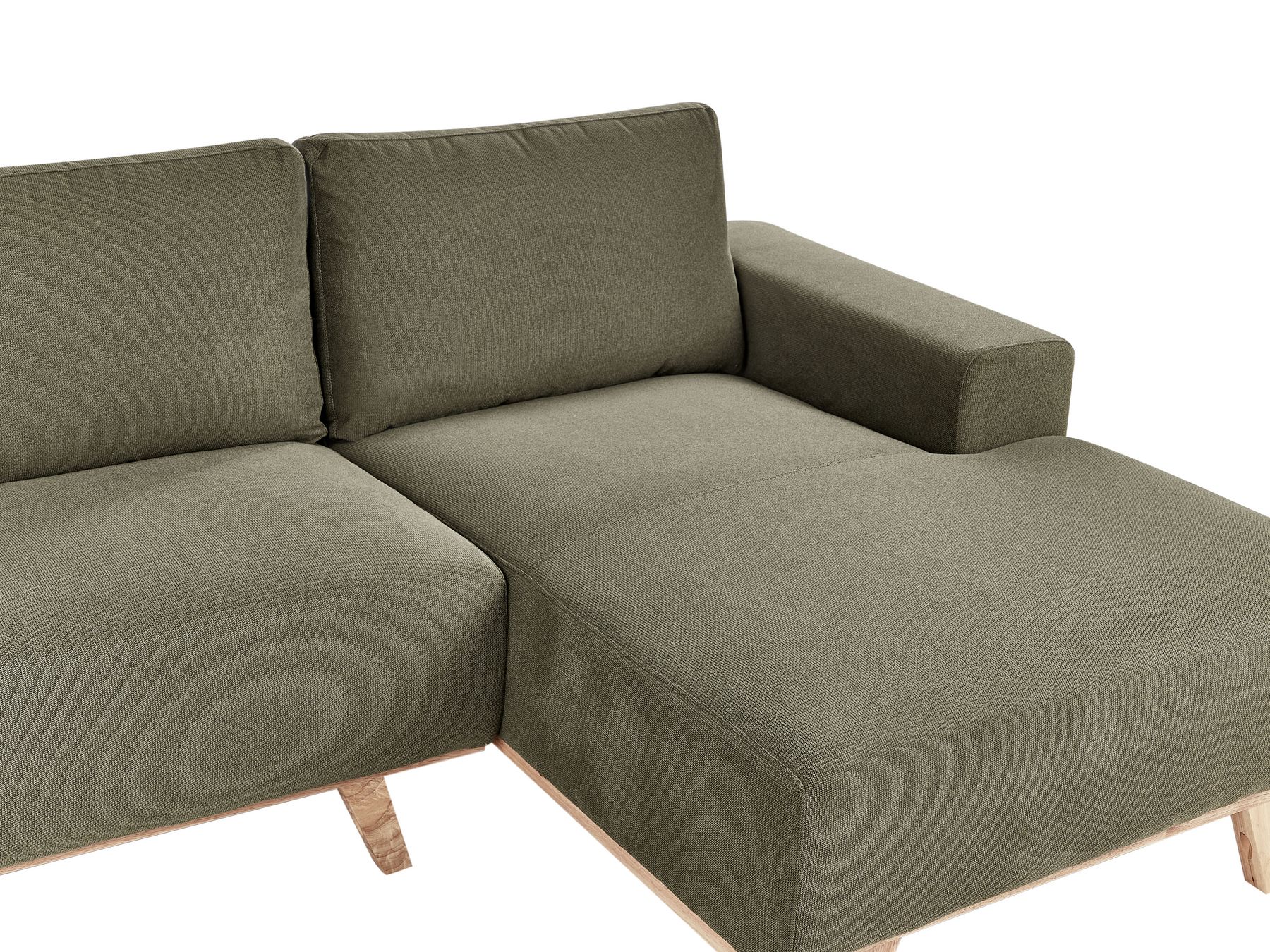 Corner Sofa NORA Fabric Green 3 Seater Left Hand