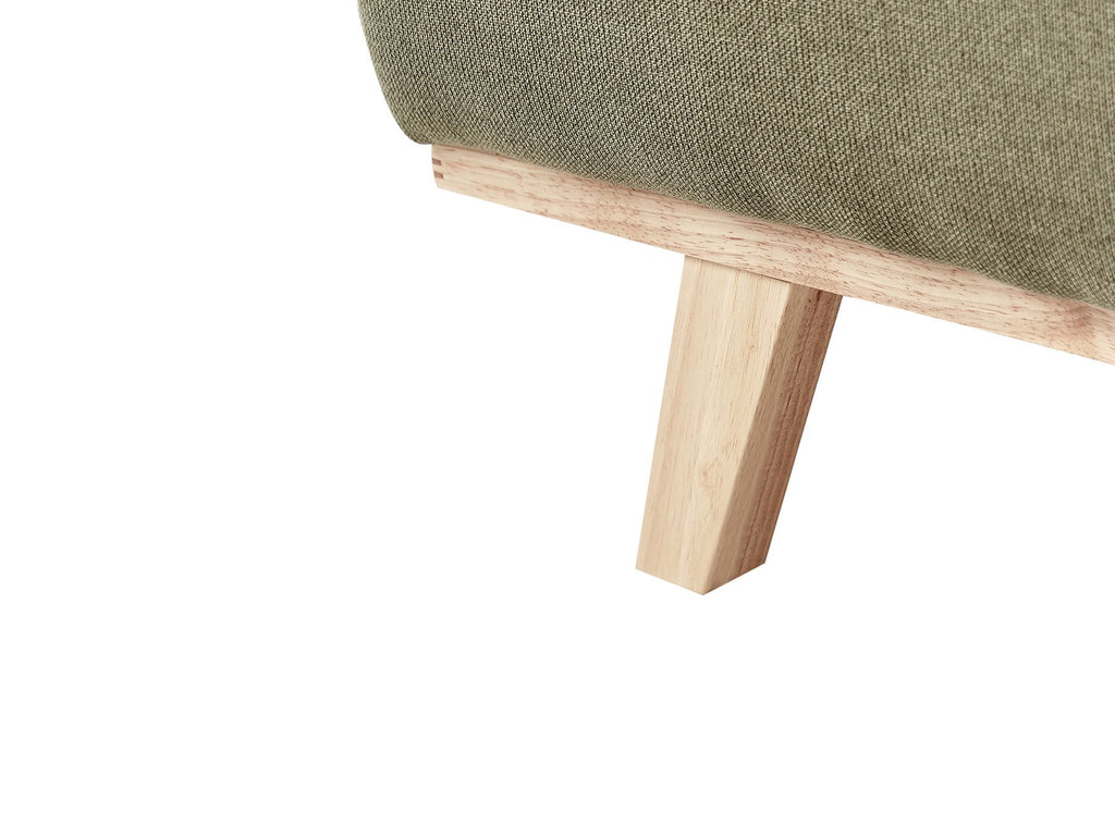 Corner Sofa NORA Fabric Green 3 Seater Left Hand