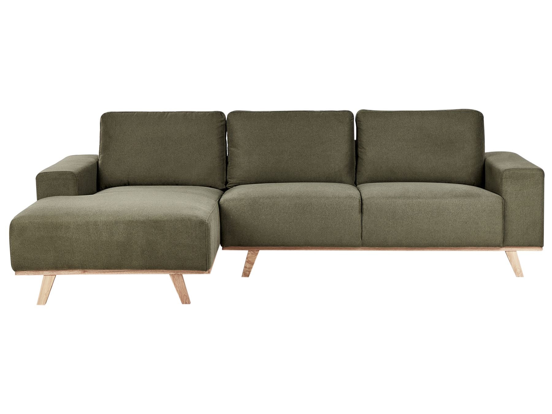 Corner Sofa NORA Fabric Green 3 Seater Right Hand