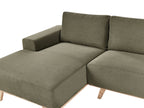 Corner Sofa NORA Fabric Green 3 Seater Right Hand