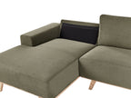 Corner Sofa NORA Fabric Green 3 Seater Right Hand