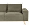 Corner Sofa NORA Fabric Green 3 Seater Right Hand