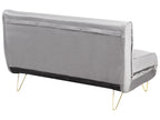 2 Seater Velvet Sofa Bed Grey VESTFOLD