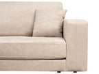 Right Hand 3 Seater Velvet Corner Sofa Beige LOFOTEN