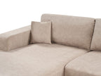 Right Hand 3 Seater Velvet Corner Sofa Beige LOFOTEN