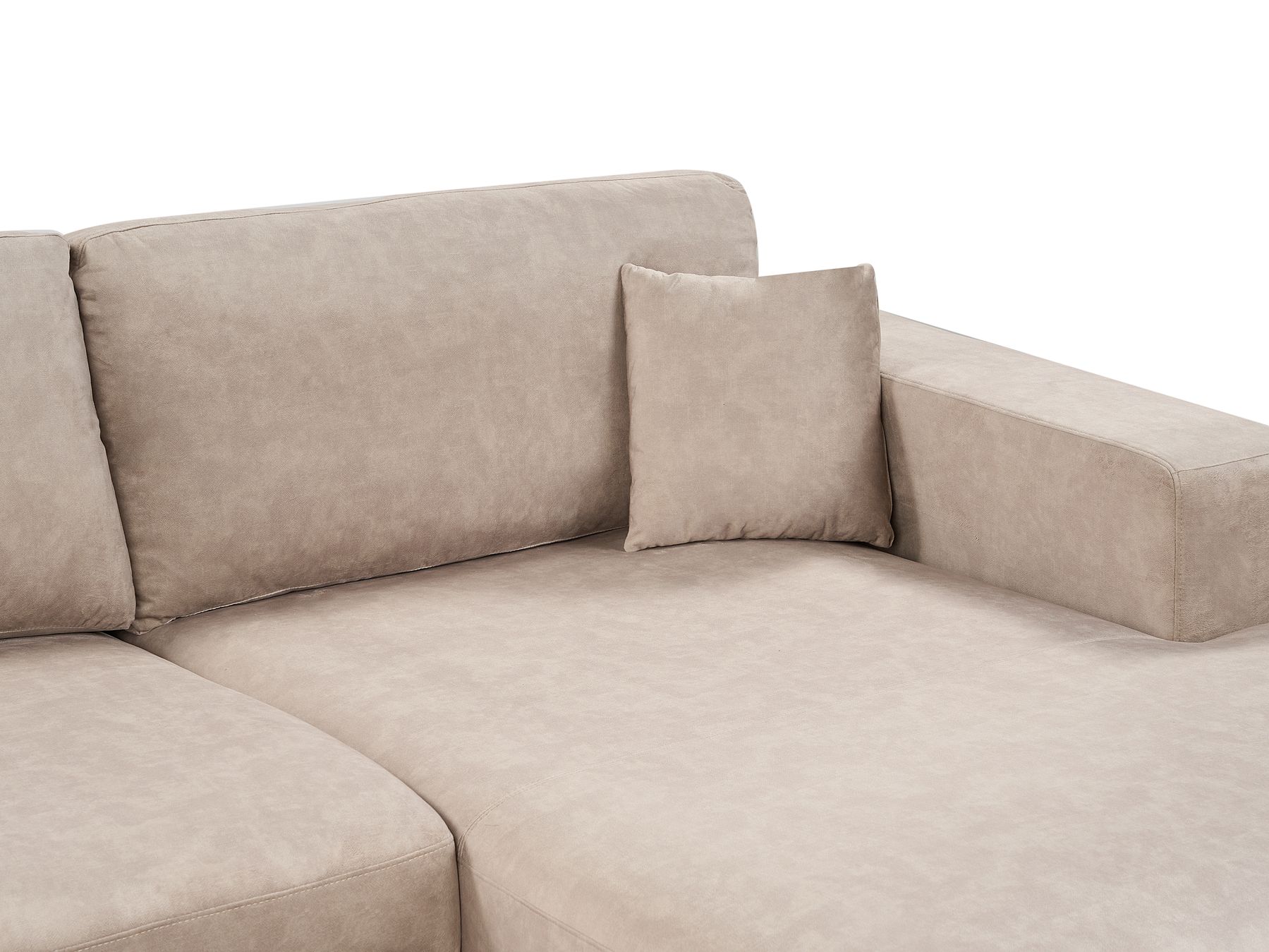 Corner Sofa LOFOTEN Velvet Beige 3 Seater Left Hand