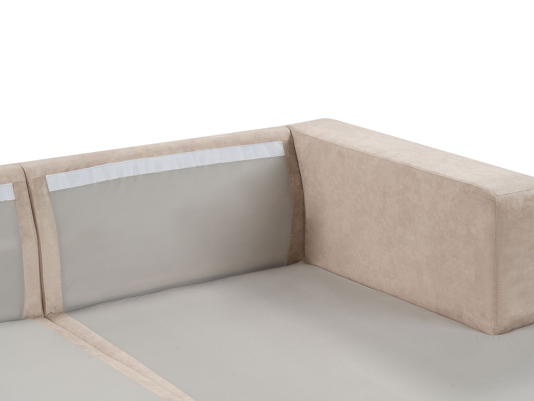 Corner Sofa LOFOTEN Velvet Beige 3 Seater Left Hand