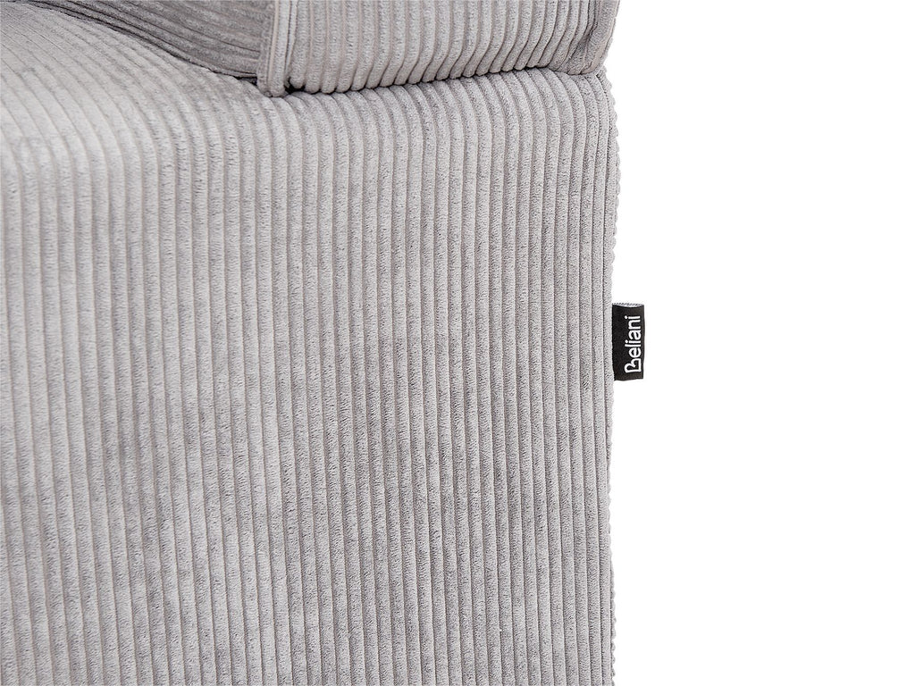 3 Seater Jumbo Cord Sofa Light Grey VISKAN