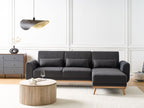 Corner Sofa Bed OLLSTA Fabric Black 3 Seater Left Hand