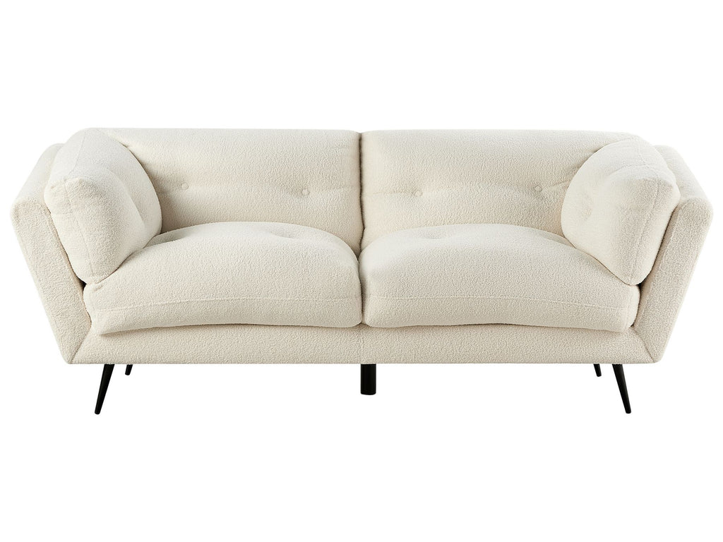 3 Seater Boucle Sofa White LENVIK