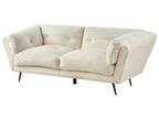 3 Seater Boucle Sofa White LENVIK