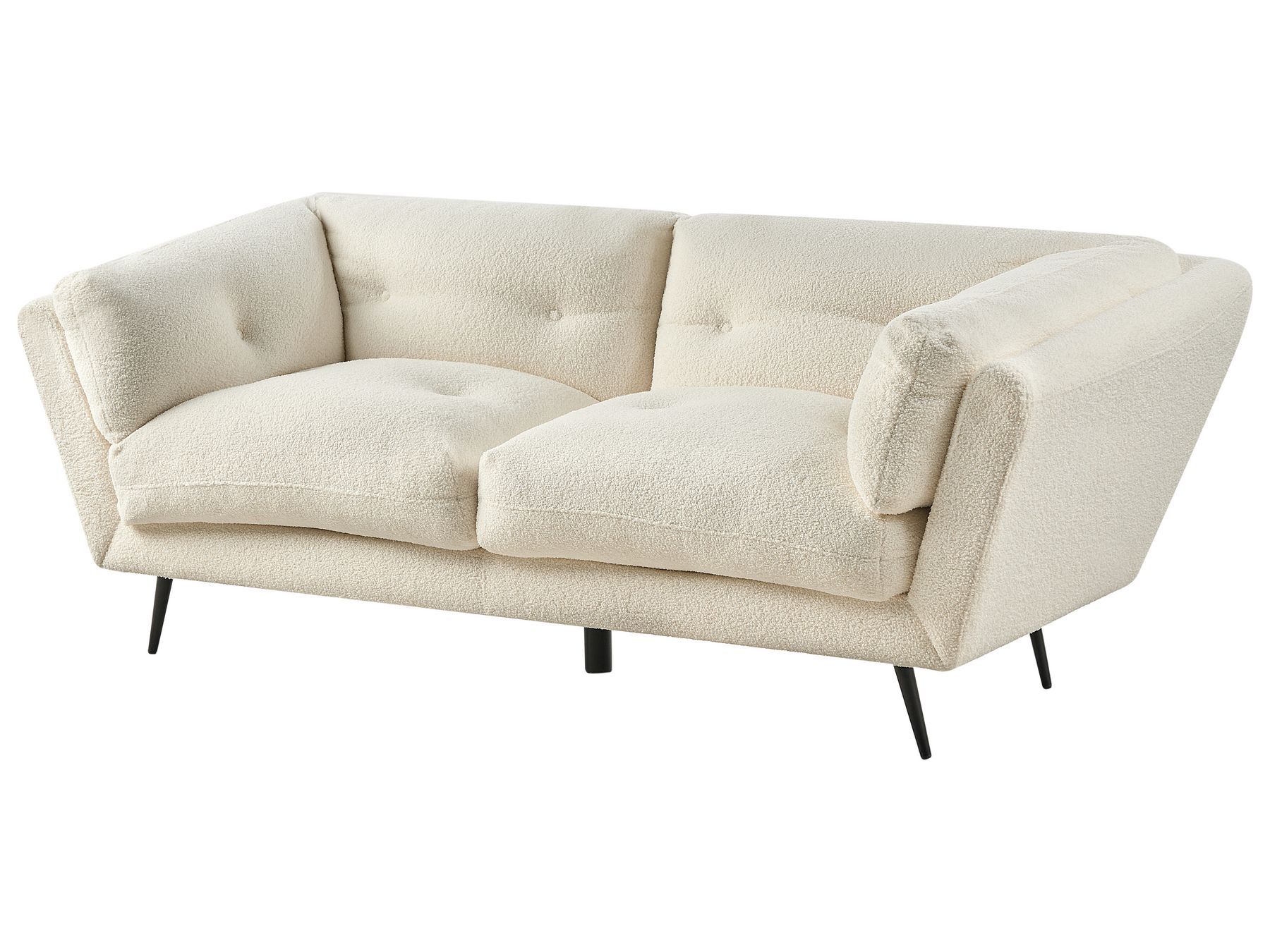 3 Seater Boucle Sofa White LENVIK