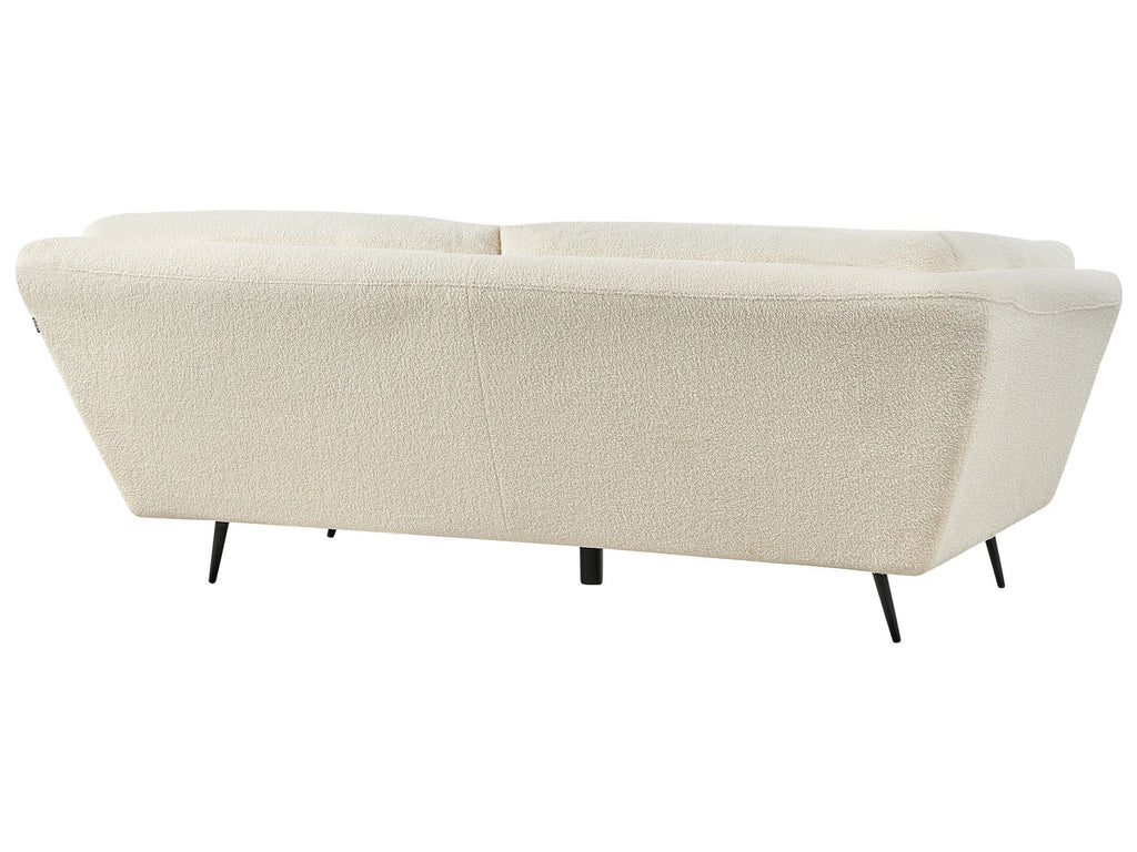 3 Seater Boucle Sofa White LENVIK