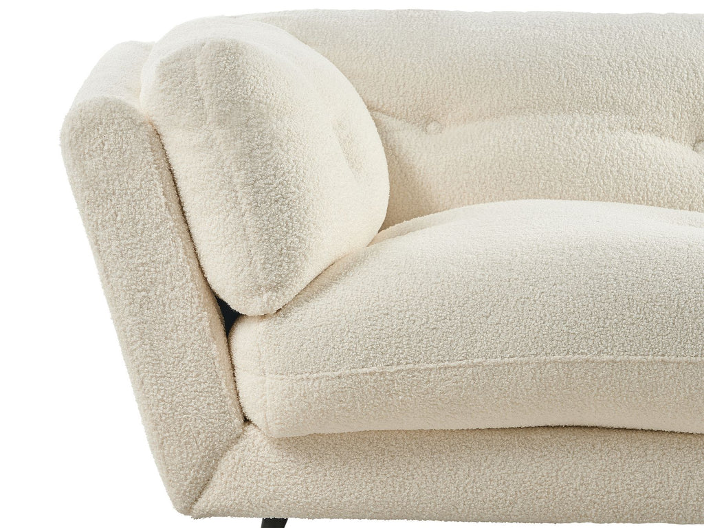 3 Seater Boucle Sofa White LENVIK