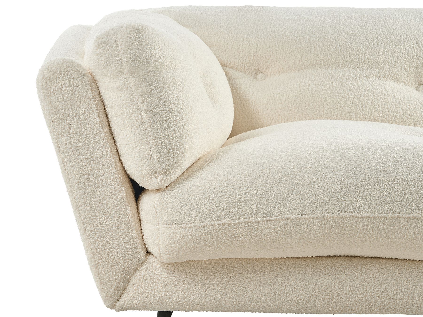 3 Seater Boucle Sofa White LENVIK