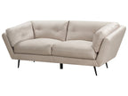 3 Seater Velvet Sofa Beige LENVIK